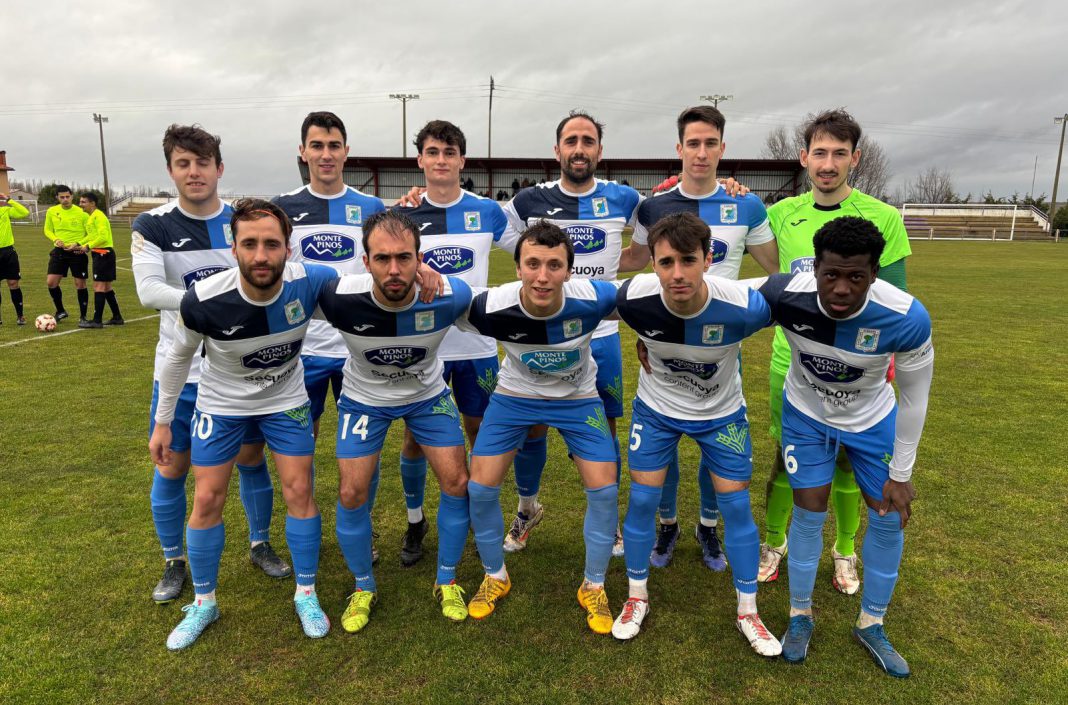 El Almazán de los ex blanquiazules Pesca, Santa, Junyent, Sagüés, De Frutos e Íñigo Miranda. / SD Almazán