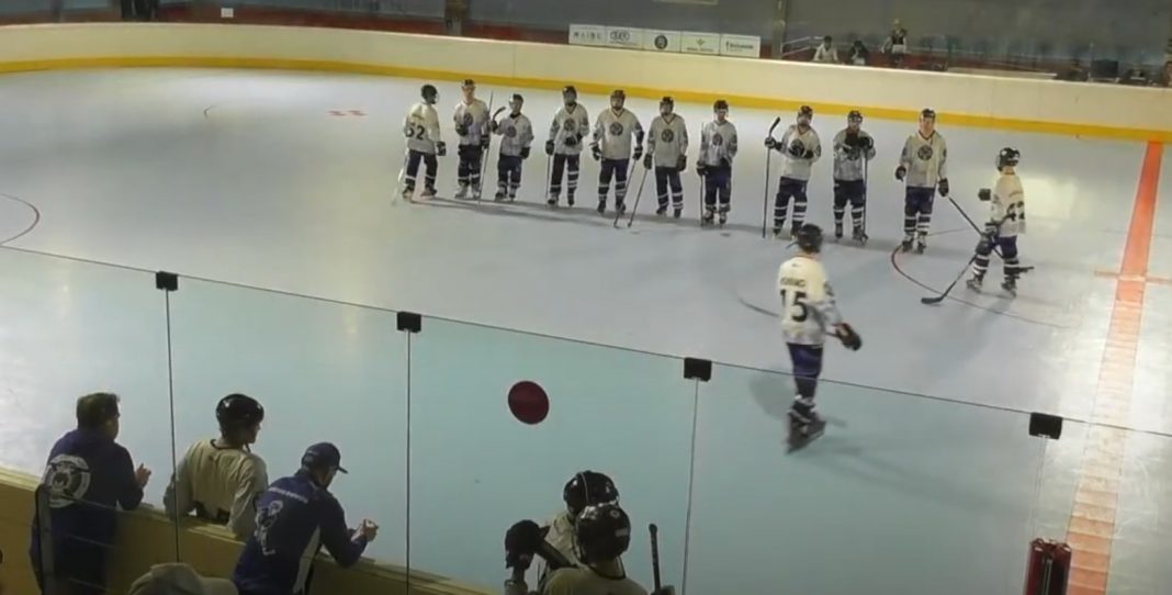 Los Erizos Rudos durante su presentación en el duelo ante Metropolitano en el Polideportivo Zorroza de Bilbao. / Metropolitano HC