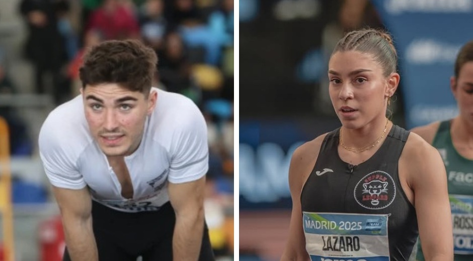 David Vicente y Alba Lázaro en el Campeonato de España de Atletismo al Aire Libre de Tarragona. / duerodeporte.com