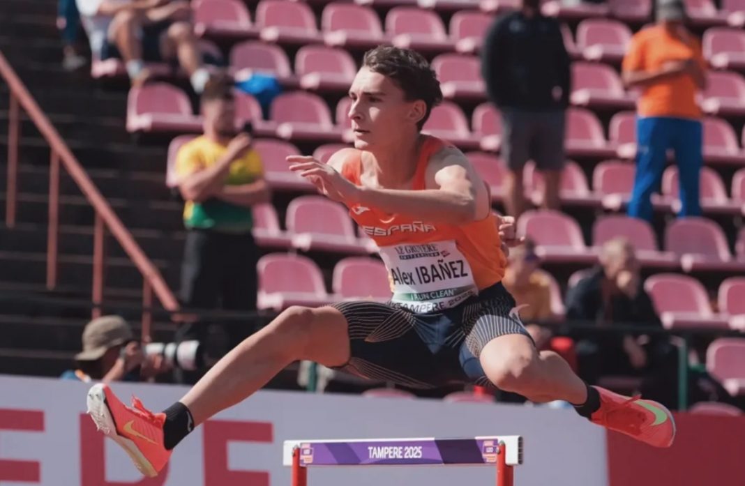 Álex Ibáñez durante su participación en el Europeo Sub-20 de Tampere (Finlandia) / RFEA