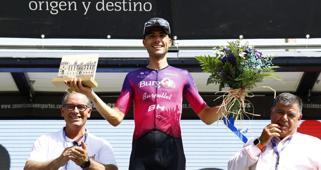Mario Aparicio, en el podio de la reciente Vuelta a Burgos. / Vuelta a Burgos