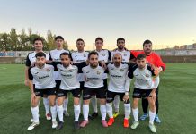 Nueva goleada azulona (2-5) El once titular del Aranda Riber ante San Cristóbal en el José Manuel Sedano de la capital burgalesa. / DUERO Deporte