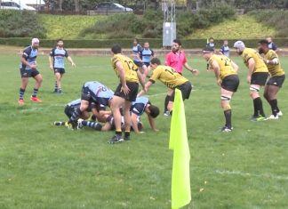 Rugby Aranda retoma el pulso a la DHB ante Gipuzkoa Sortzen Imagen del último encuentro en casa de los celeste y vino ante Getxo. / DUERO Deporte