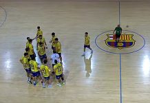 Tubos Aranda Villa de Aranda se olvida de la Copa en Barcelona (39-30) El Tubos Aranda Villa de Aranda sufrió sobre el parqué de la pista de balonmano de la Ciutat Sportiva Joan Gamper. / Barça Handbol