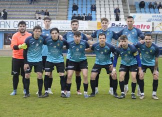 El Riber líder de Provincial antes de Navidad El once titular con el que formó el Riber ante Groggys's Gamonal en el Juan Carlos Higuero. / DUERO Deporte