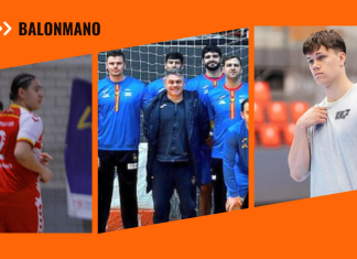 Aranda exporta balonmano Hugo Esteban (i) Dani Llorente y Jevgenijs Rogonovs (d) patrimonio del balonmano arandino y del Villa de Aranda. /DUERO Deporte