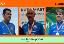 El atletismo máster de las Tierras del Duero también cuenta con sus campeones Los nuevos campeones de 3.000 metros máster Rafa de Andrés -centro- y César Cabestrero -dch- y el medalla de Bronce, David Gamarra. / DUERO Deporte