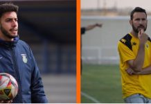 Histórico derbi en los banquillos Dani Calvo (i) y su homenaje arandino / DUERO Deporte