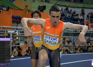 La Moto GP del atletismo español podría participar en la XLII Milla de Aranda Mariano García y su tradicional celebración de Moto GP, tras proclamarse campeón del mundo de 1.500 metros en Torun (Polonia) / Teledeporte