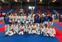 El Hiroshima Prado Sport domina la kata de Castilla y León Los integrantes del Club Hiroshima Prado Sport presente en el Regional por equipos en el polideportivo Pilar Fernández Valderrama. / Hiroshima Prado Sport.