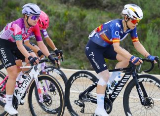 Sara Martín luce el maillot de Campeona de España en casa Sara Martín durante la reciente Vuelta a España. / @SprintCycling