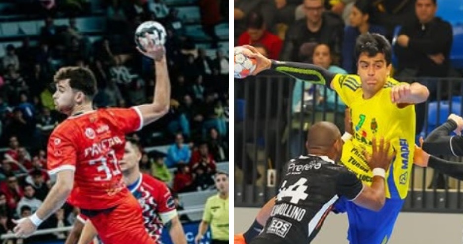 El pivote catalán, Parera (i) y el lateral izquierdo iraní, Rahnama, con sus respectivos equipos esta reciente temporada. / DUERO Deporte