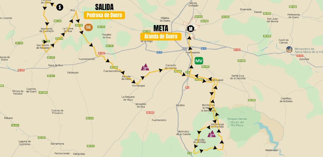La 4ª y última etapa de Vuelta Ribera saldrá de Pedrosa de Duero y llegará a Aranda de Duero con un recorrido de 99,8 kilómetros. / Vuelta Ribera