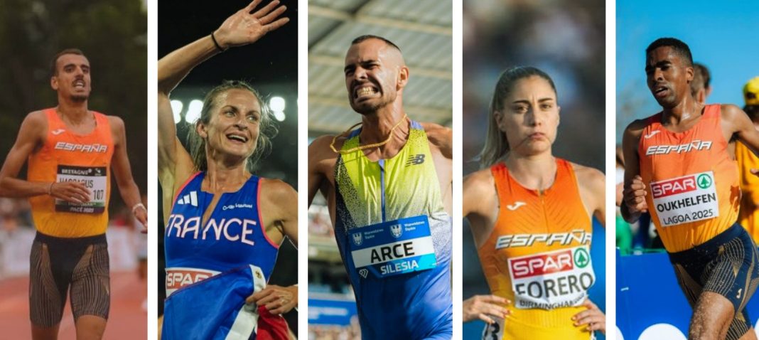 Nassim Hassous, Alice Finot, Dani Arce, María Forero y Abdessamad Oukelfen. / DUERO Deporte