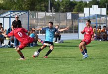 El Riber quiere seguir dando pasos al frente en el derbi ante el Belorado Diego Casado durante el último partido de los azulones ante el Real Ávila. / Alberto Calvo