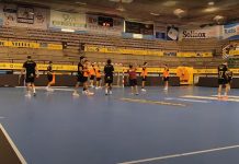 Villa de Aranda recibe al Barça Los amarillos preparan uno de los encuentros de la presente temporada en el Santiago Manguán. / DUERO Deporte